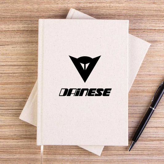 Dainese Black Logo Text Krem Çizgisiz Kanvas Defter