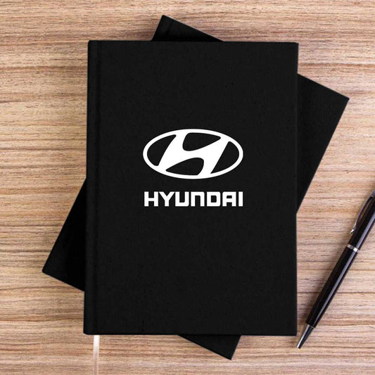 Hyundai White Logo Siyah Çizgisiz Kanvas Defter