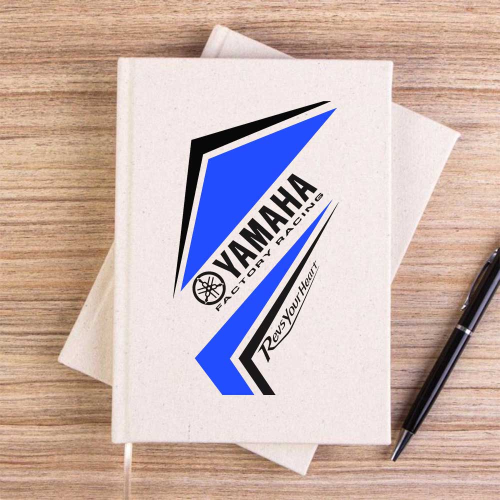 Yamaha Racing Revission Logo Krem Çizgisiz Kanvas Defter