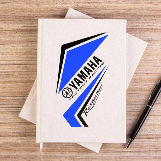 Yamaha Racing Revission Logo Krem Çizgisiz Kanvas Defter
