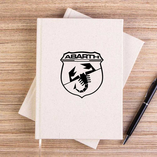 Abarth Black Logo Krem Çizgisiz Kanvas Defter