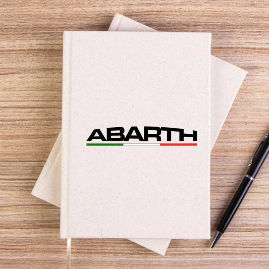 Abarth Text İtalya Krem Çizgisiz Kanvas Defter