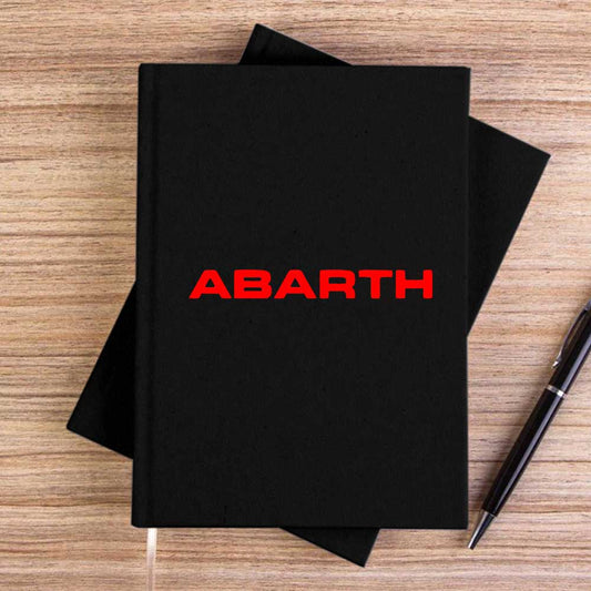 Abarth Text Line Siyah Çizgisiz Kanvas Defter