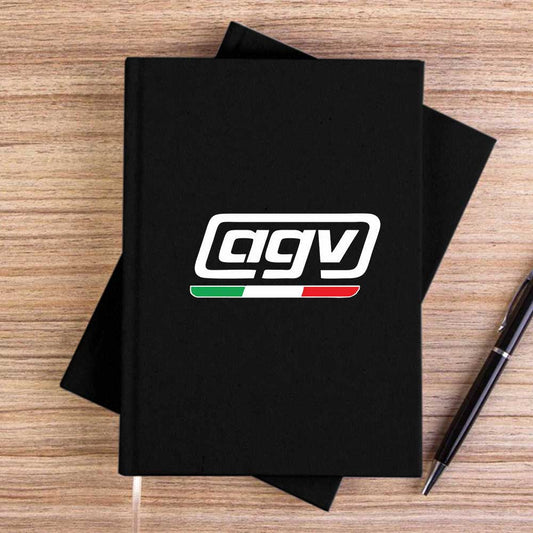 AGV İtalya Logo Siyah Çizgisiz Kanvas Defter