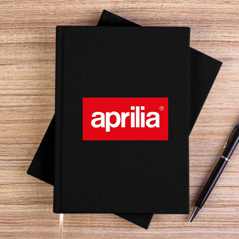 Aprilla Logo Siyah Çizgisiz Kanvas Defter