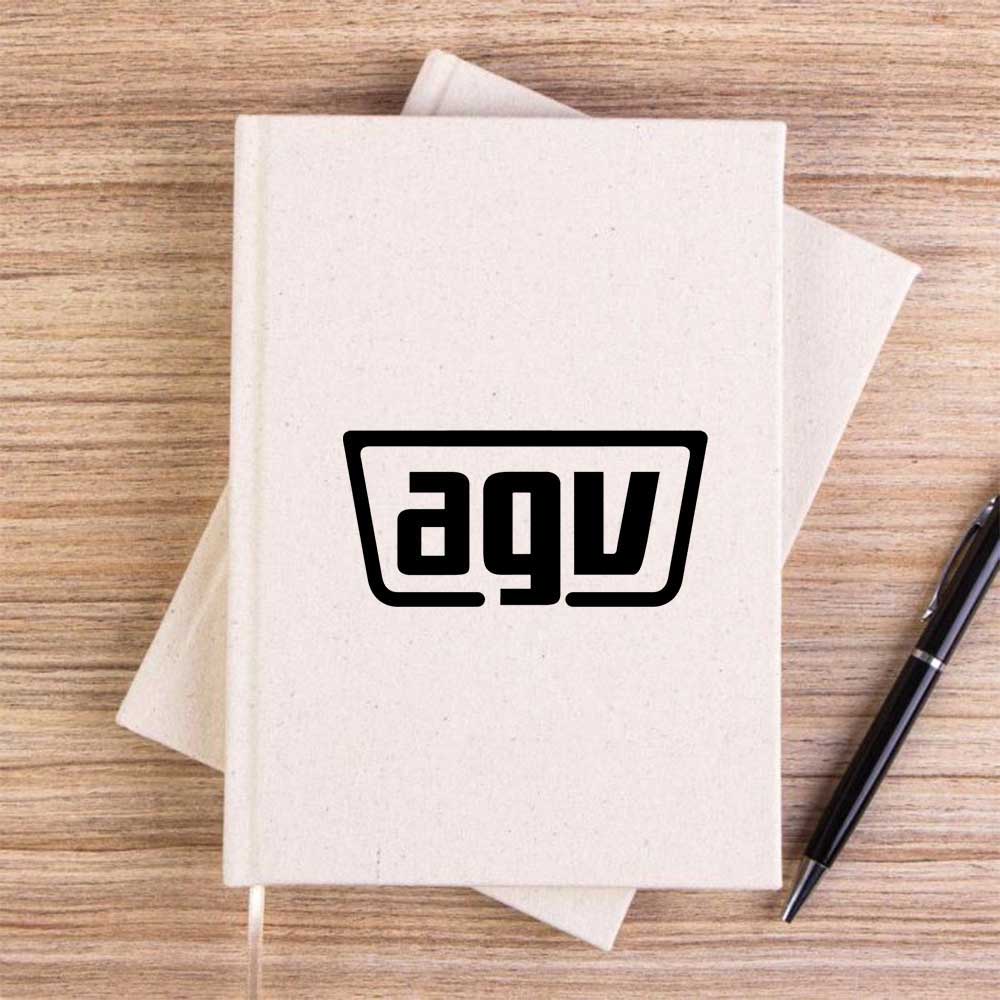Agv Text Logo Krem Çizgisiz Kanvas Defter