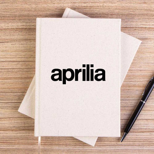 Aprilia Text Logo Krem Çizgisiz Kanvas Defter