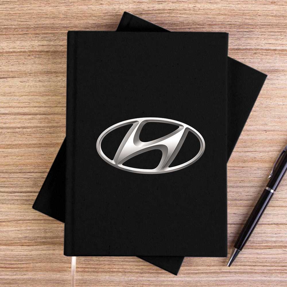 Hyundai Logo Siyah Çizgisiz Kanvas Defter