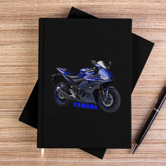 Yamaha R25 And Text Siyah Çizgisiz Kanvas Defter