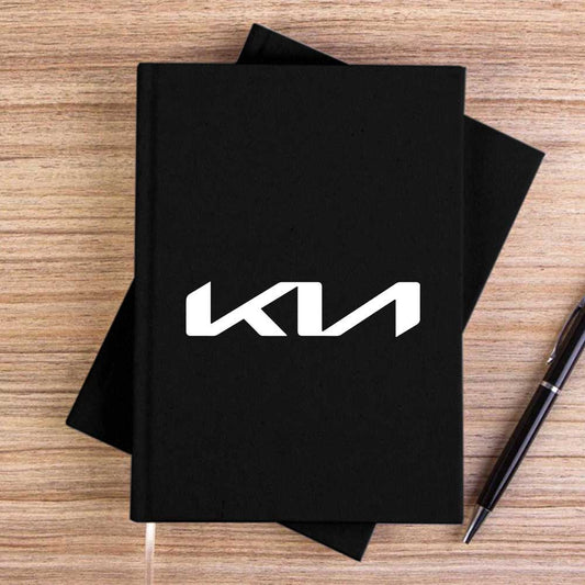 Kia New Logo Siyah Çizgisiz Kanvas Defter