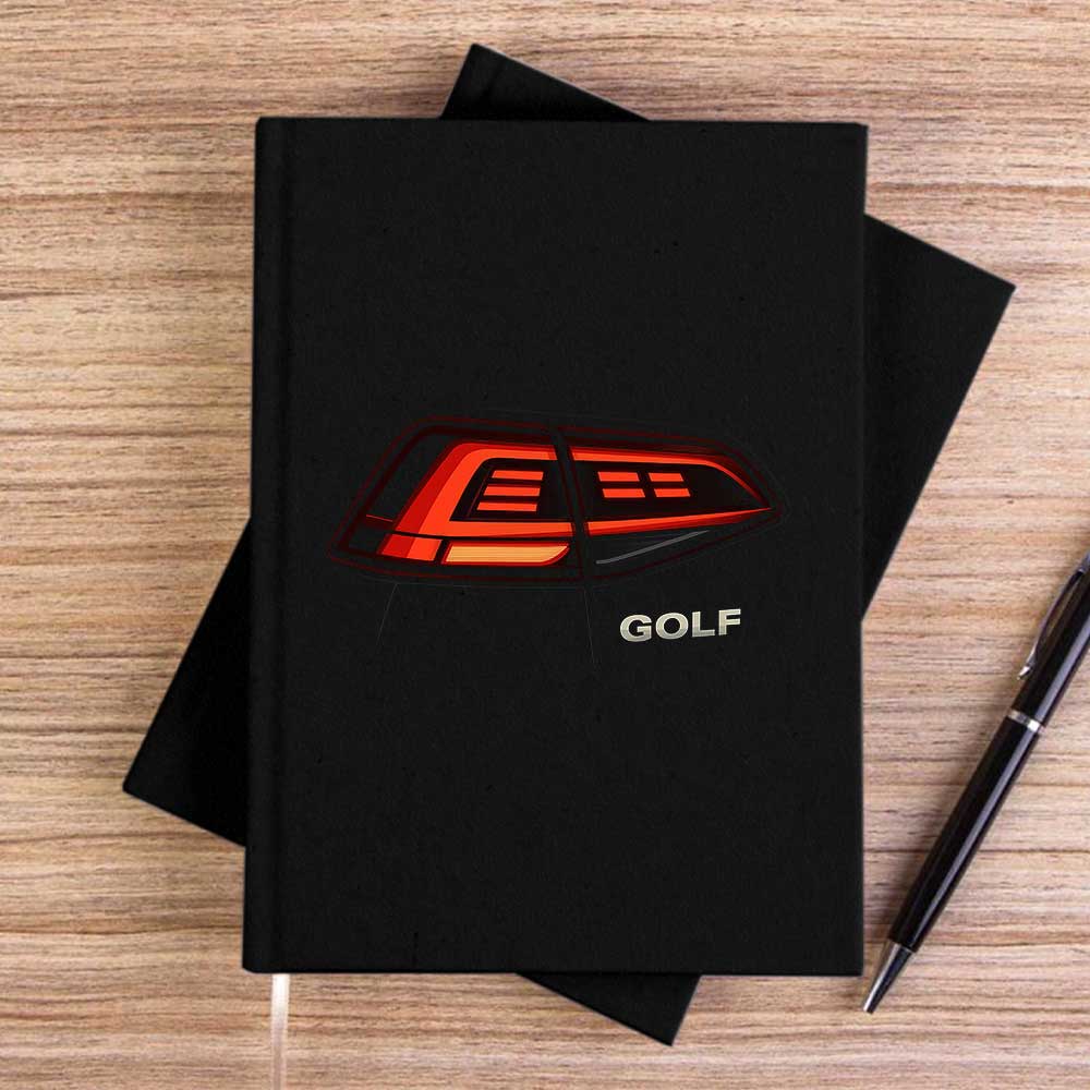 Volksvagen Stop Far Siyah Çizgisiz Kanvas Defter