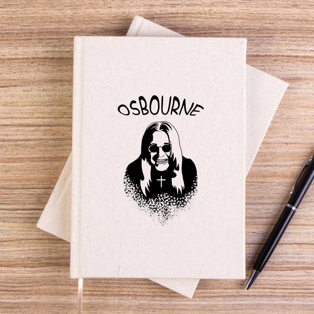Ozzy Osbourne Silüet Krem Çizgisiz Kanvas Defter