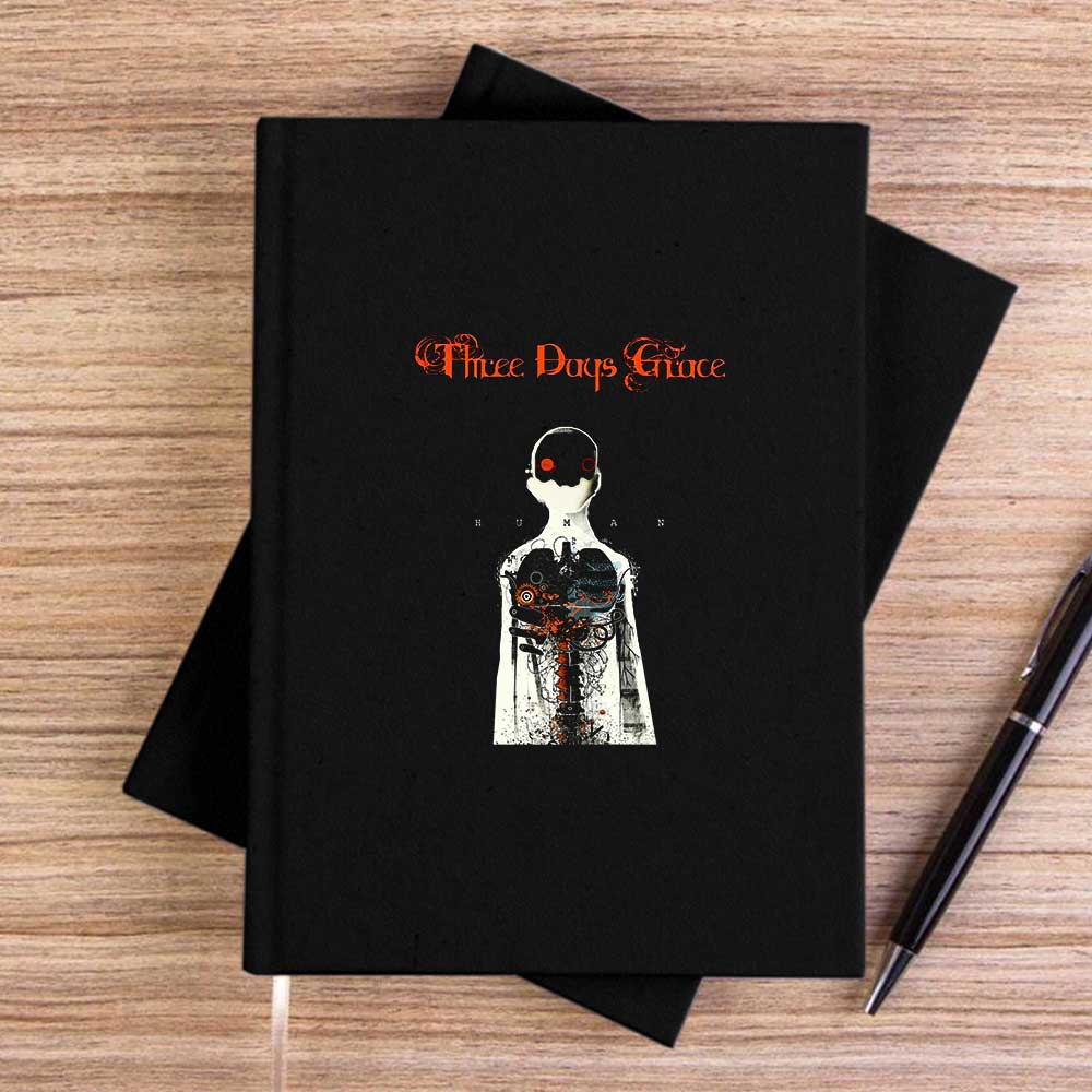 Three Days Grace Human Siyah Çizgisiz Kanvas Defter