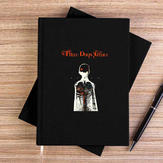 Three Days Grace Human Siyah Çizgisiz Kanvas Defter