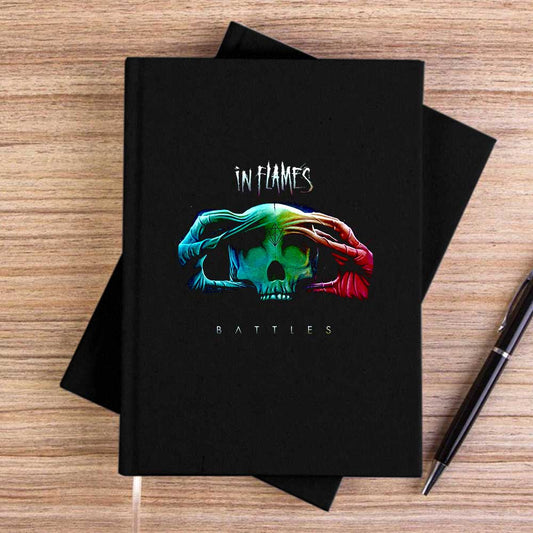 In Flames Battles Siyah Çizgisiz Kanvas Defter