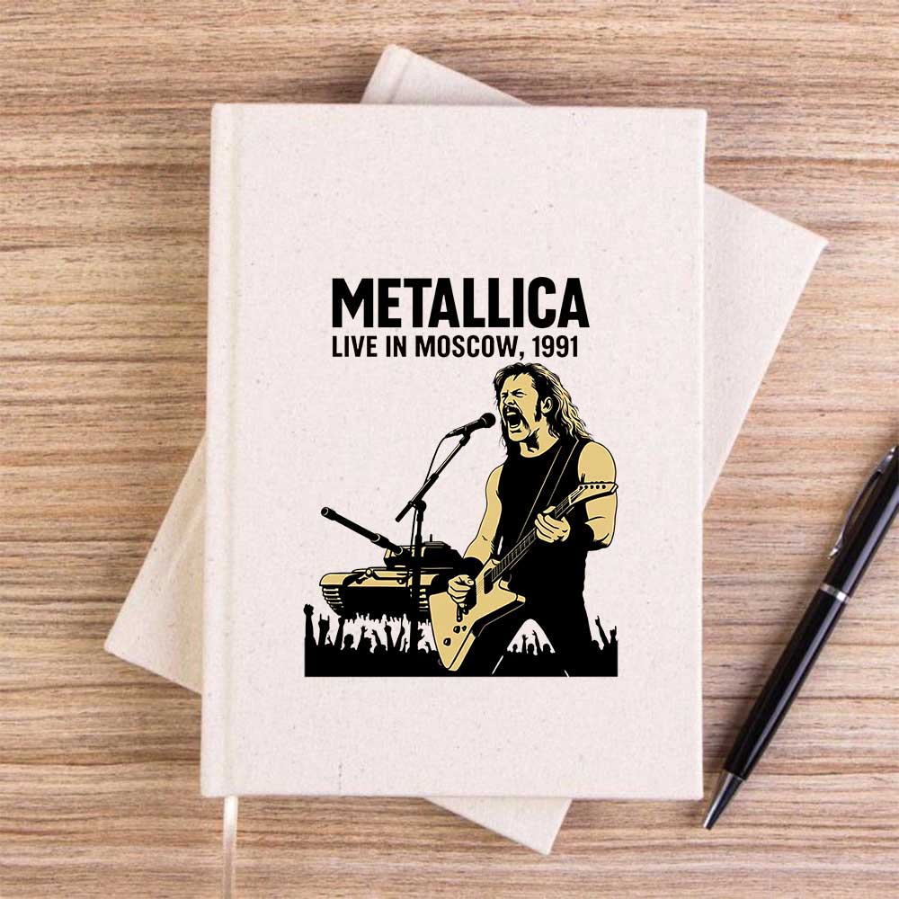 Metallica Live İn Moscow Krem Çizgisiz Kanvas Defter