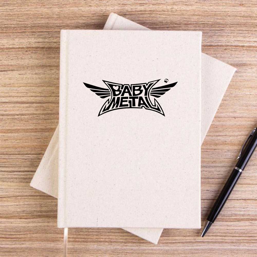 Babymetal Logo Black Krem Çizgisiz Kanvas Defter