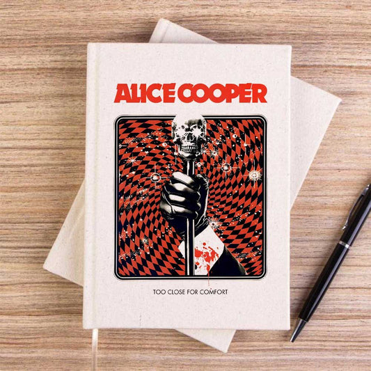 Alice Cooper Too Close For Comfort Mikrofon Krem Çizgisiz Kanvas Defter