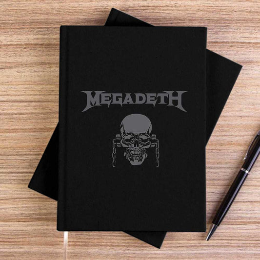 Megadeth Vic Rattlehead Skull Siyah Çizgisiz Kanvas Defter