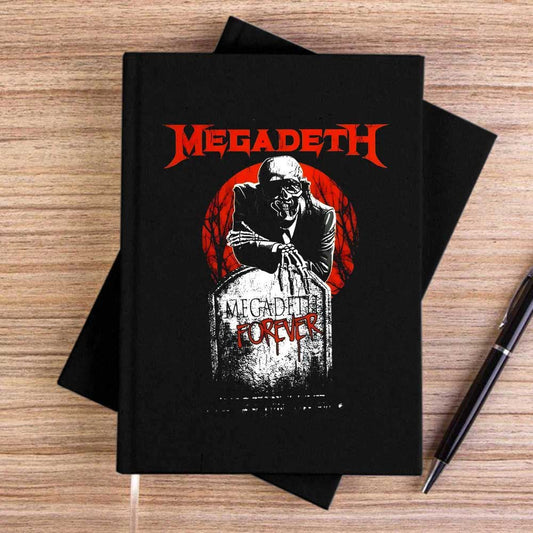 Megadeth Forever on Reels Siyah Çizgisiz Kanvas Defter