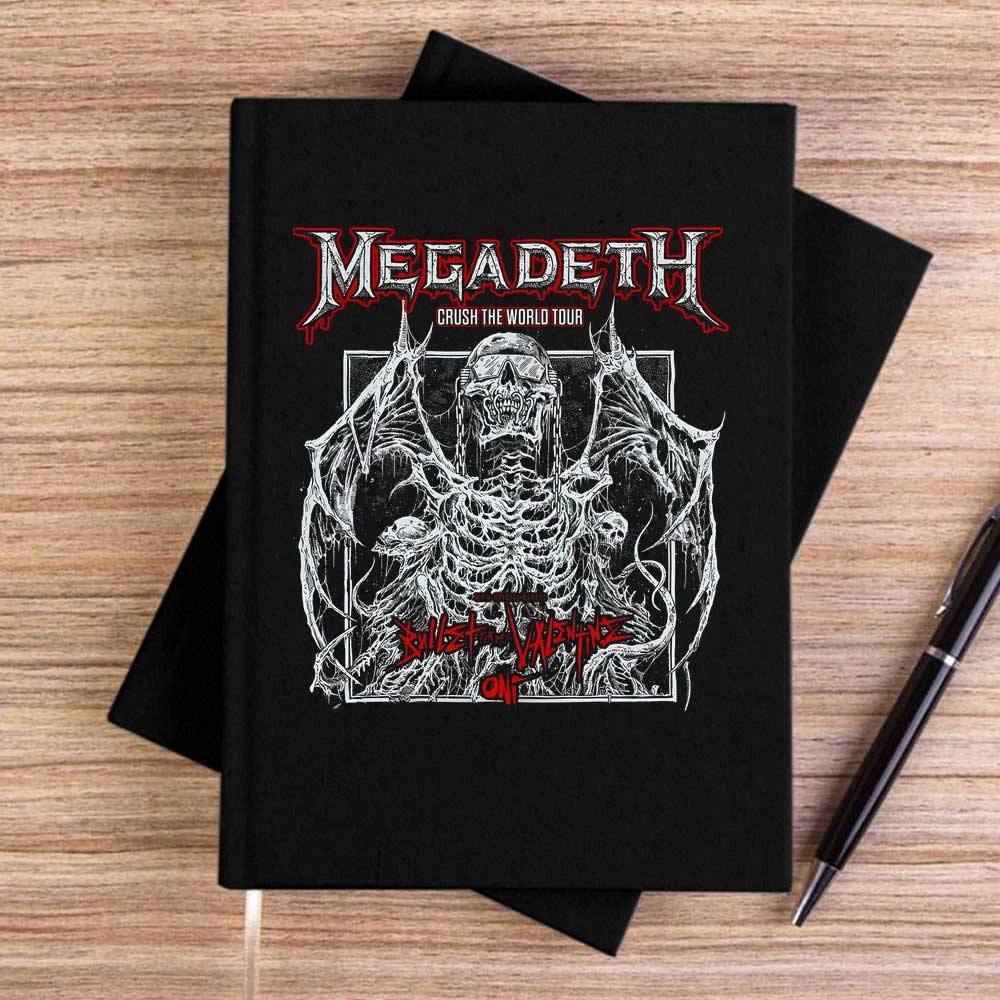 Megadeth Crush The World Siyah Çizgisiz Kanvas Defter