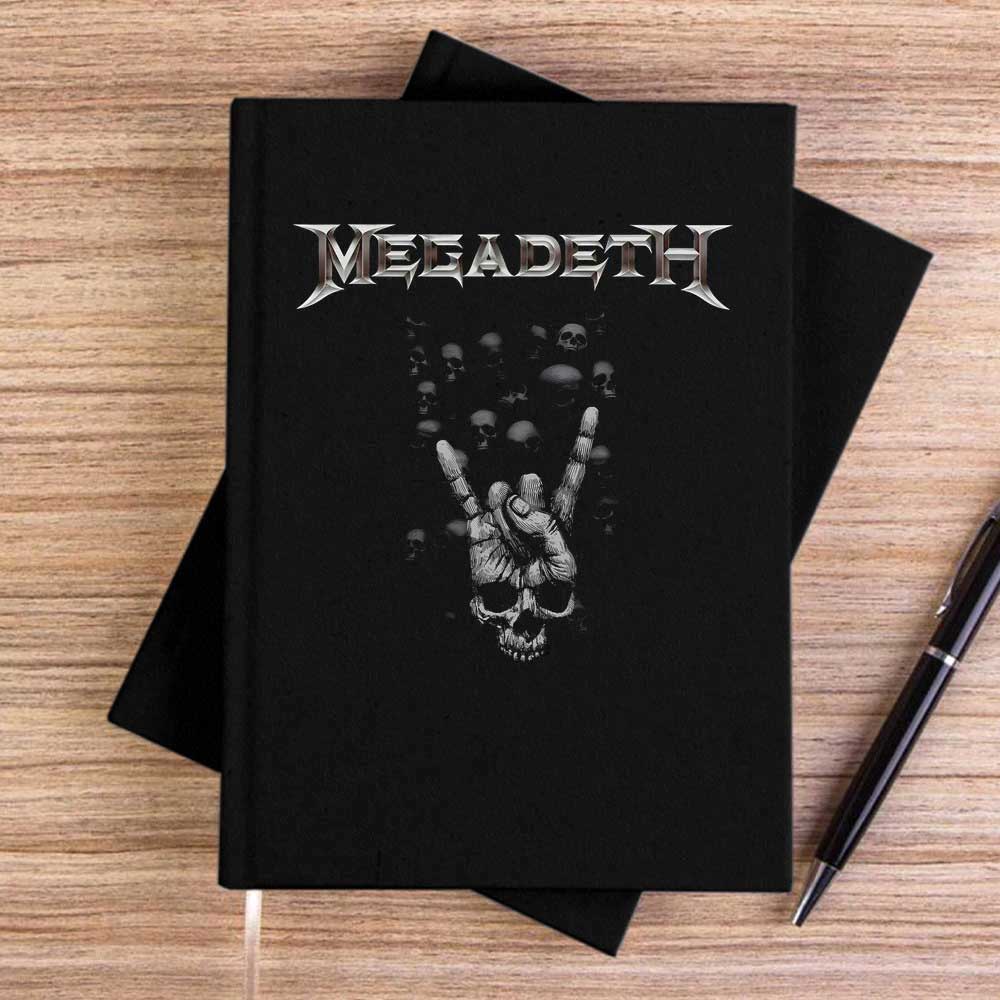 Megadeth Rock Sign Siyah Çizgisiz Kanvas Defter