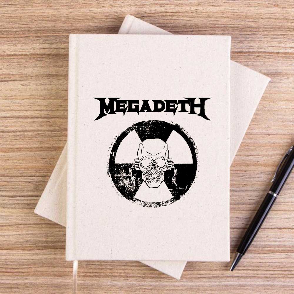 Megadeth WARNING Krem Çizgisiz Kanvas Defter