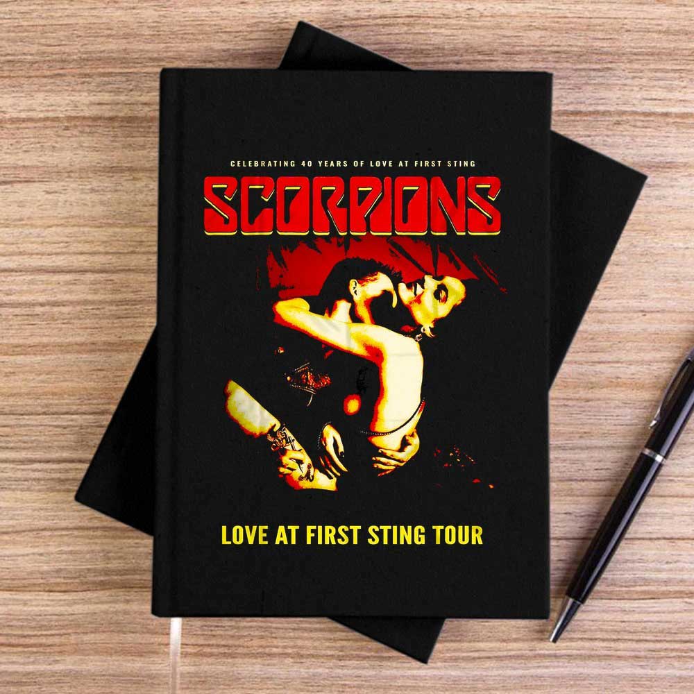 Scorpions Love At First Sting Siyah Çizgisiz Kanvas Defter