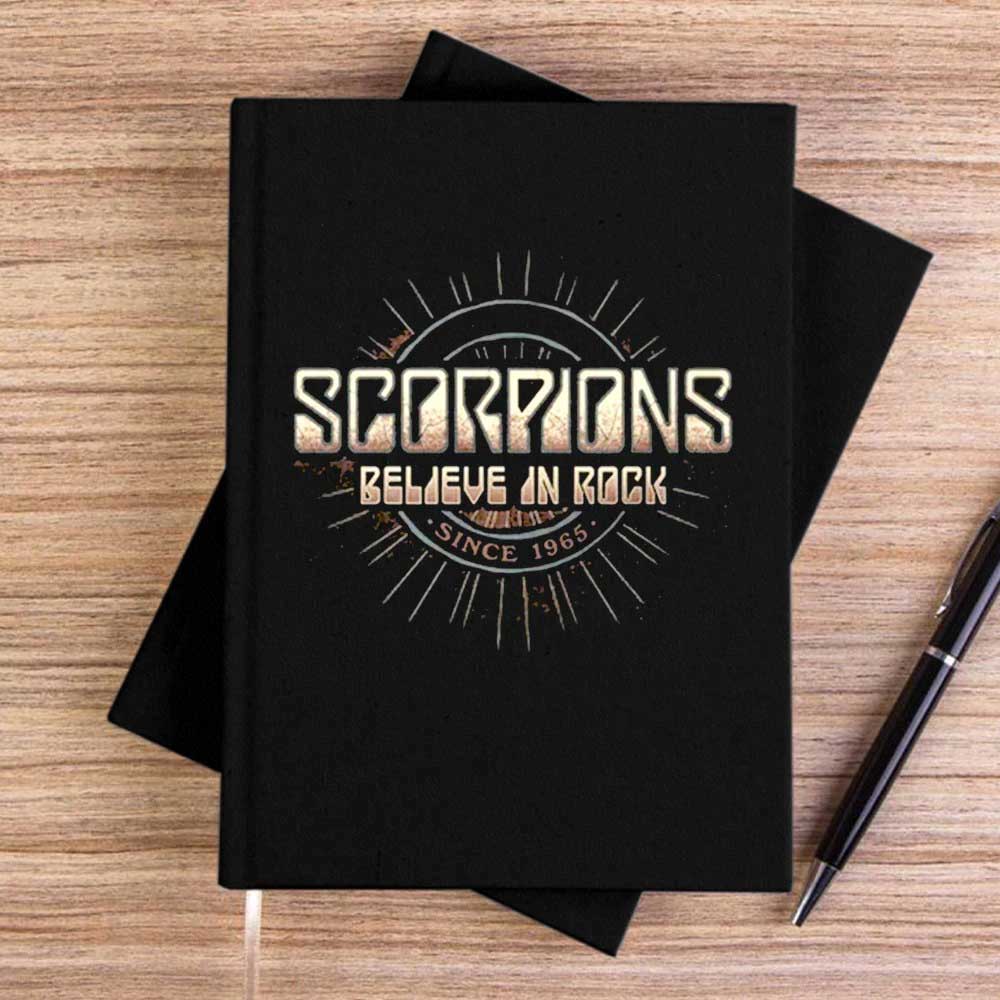 Scorpions Believe In Rock Siyah Çizgisiz Kanvas Defter