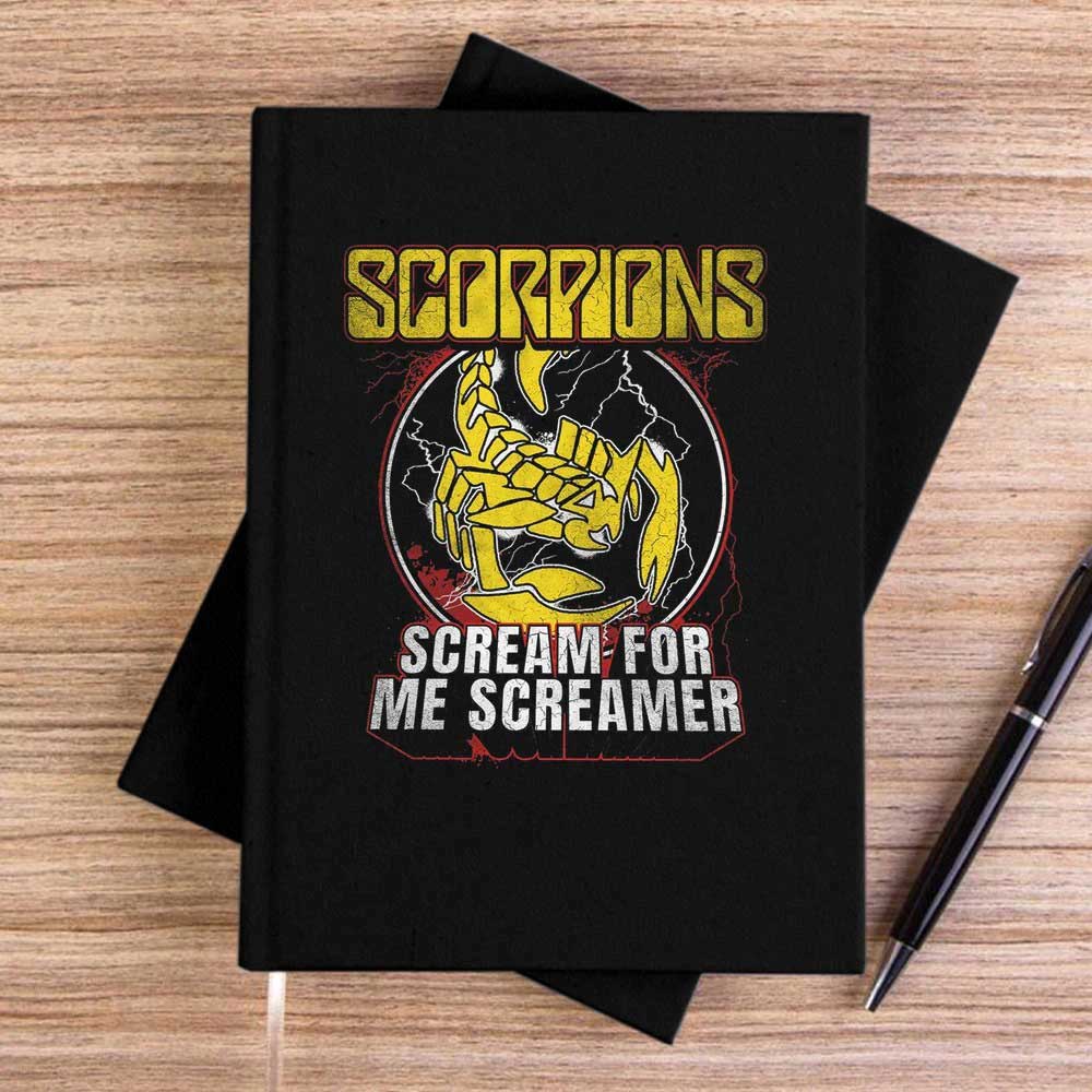 Scorpions Scream For Me Screamer Siyah Çizgisiz Kanvas Defter