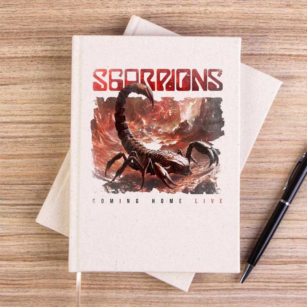 Scorpions Coming Home Live Krem Çizgisiz Kanvas Defter