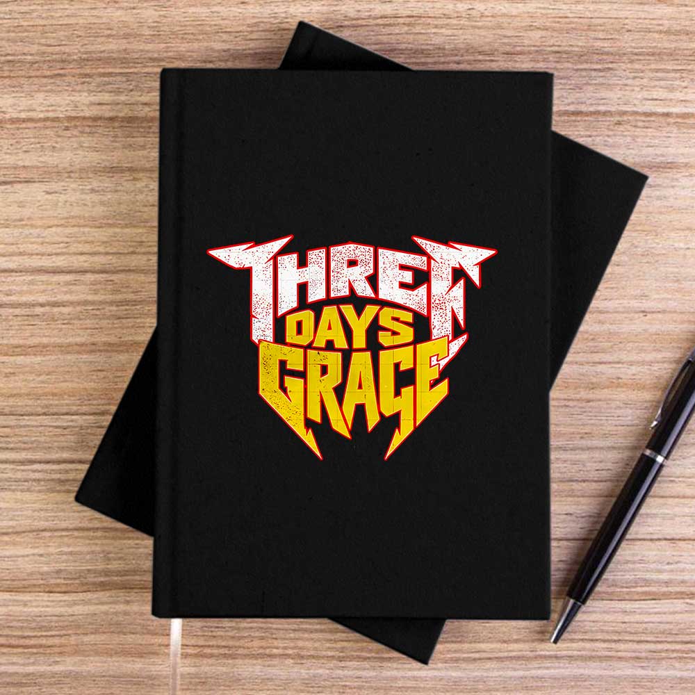 Three Days Grace Text Color Siyah Çizgisiz Kanvas Defter