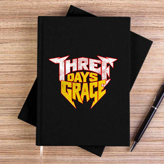 Three Days Grace Text Color Siyah Çizgisiz Kanvas Defter