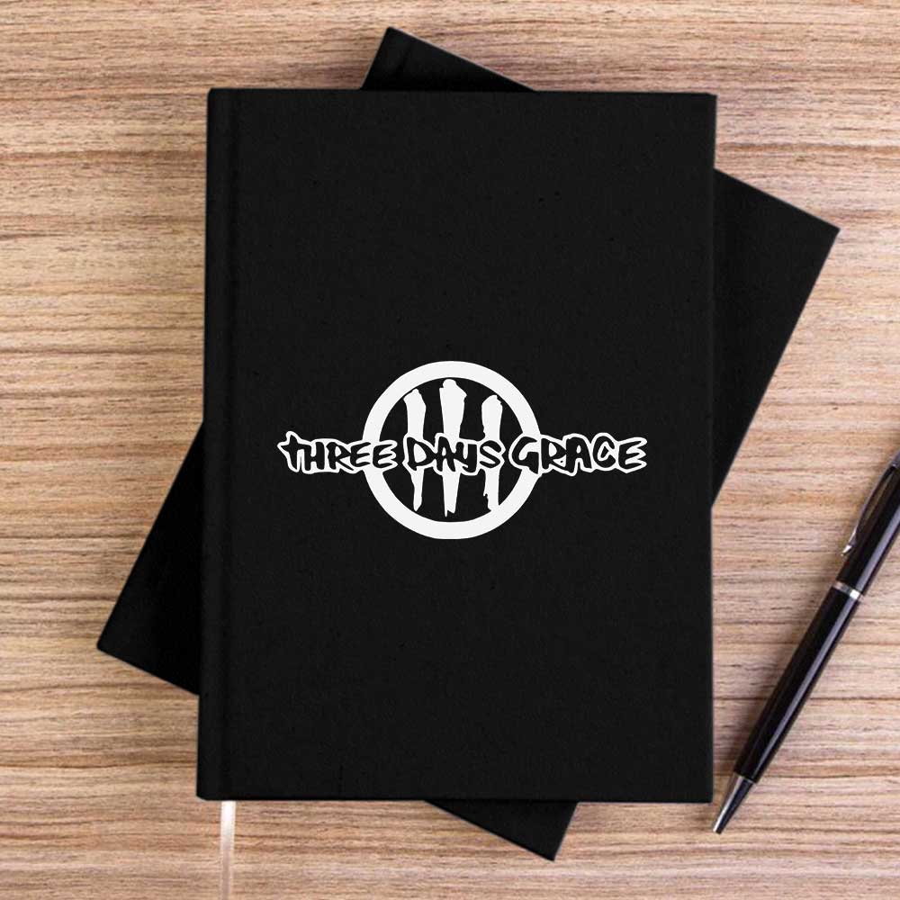 Three Days Grace Logo Siyah Çizgisiz Kanvas Defter