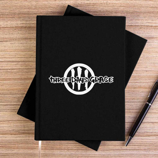 Three Days Grace Logo Siyah Çizgisiz Kanvas Defter