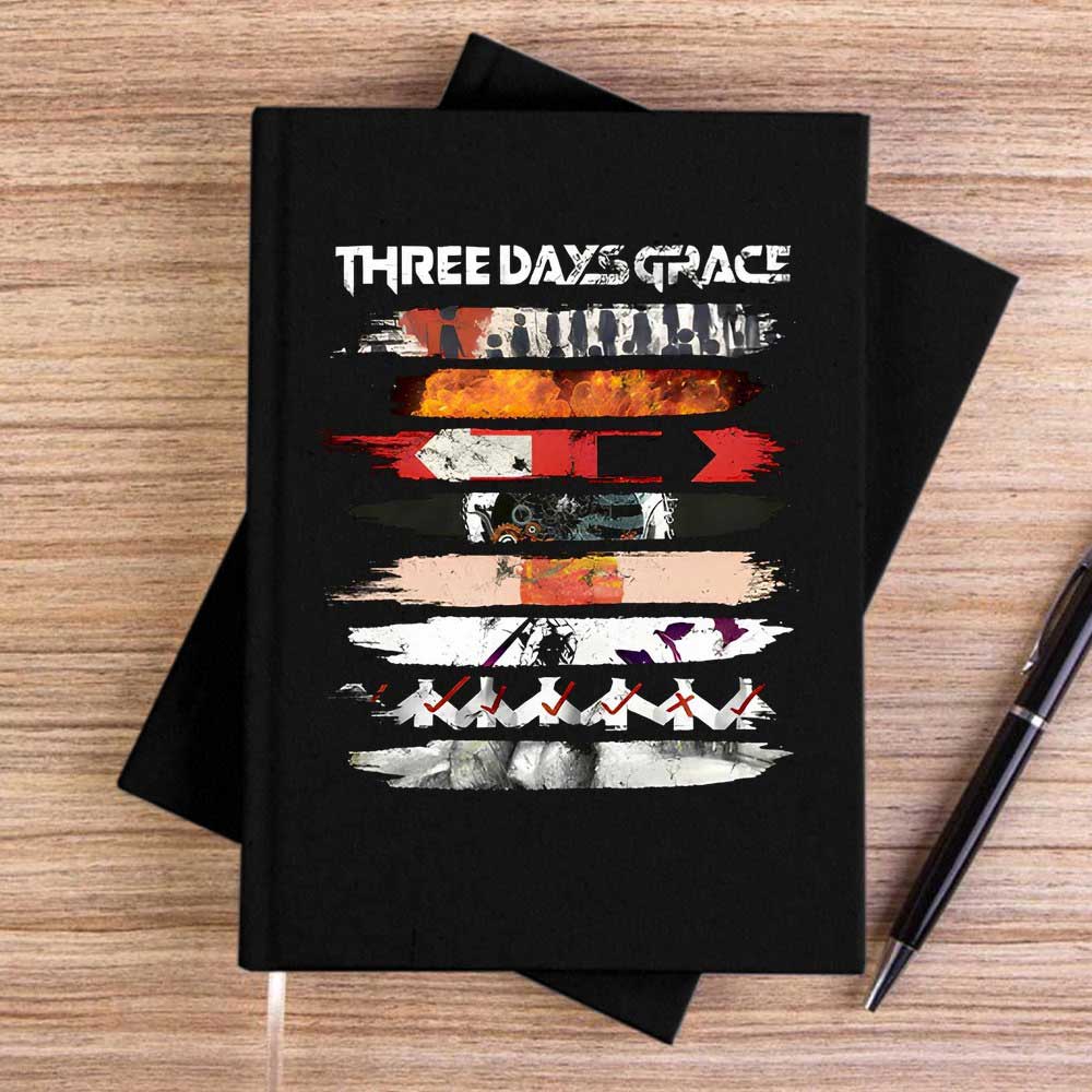 Three Days Grace Album Covers Siyah Çizgisiz Kanvas Defter