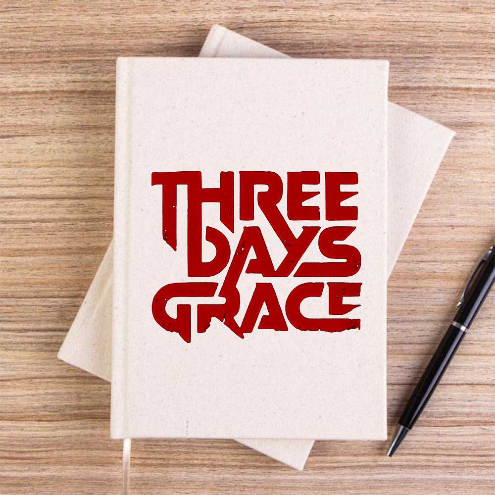 Three Days Grace Text Krem Çizgisiz Kanvas Defter