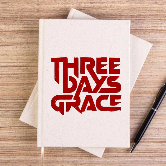 Three Days Grace Text Krem Çizgisiz Kanvas Defter