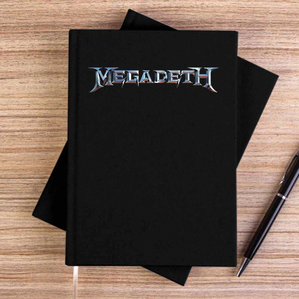 Megadeth Text Rainbow Siyah Çizgisiz Kanvas Defter