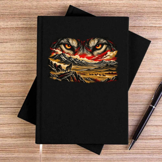 Bozkurt Bakışı Siyah Çizgisiz Kanvas Defter