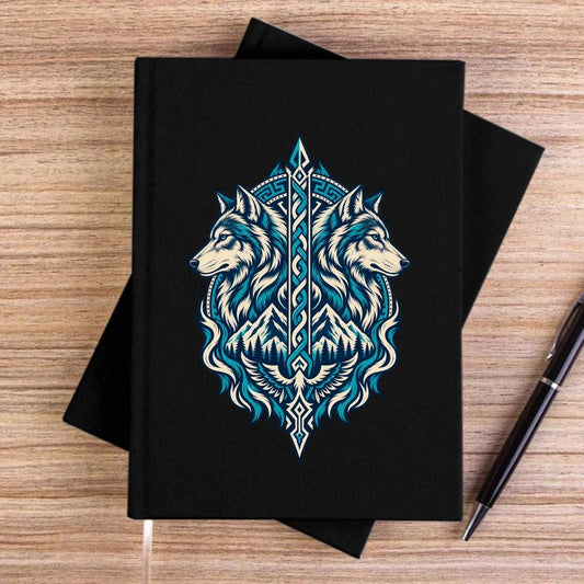 Gözcü Bozkurtlar Siyah Çizgisiz Kanvas Defter