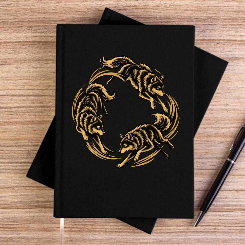 Bozkurt Sürüsü Siyah Çizgisiz Kanvas Defter