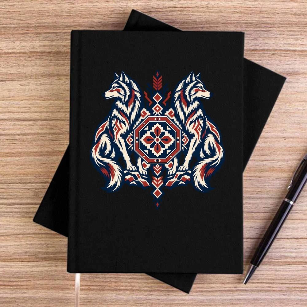 Muhafız Bozkurtlar Siyah Çizgisiz Kanvas Defter