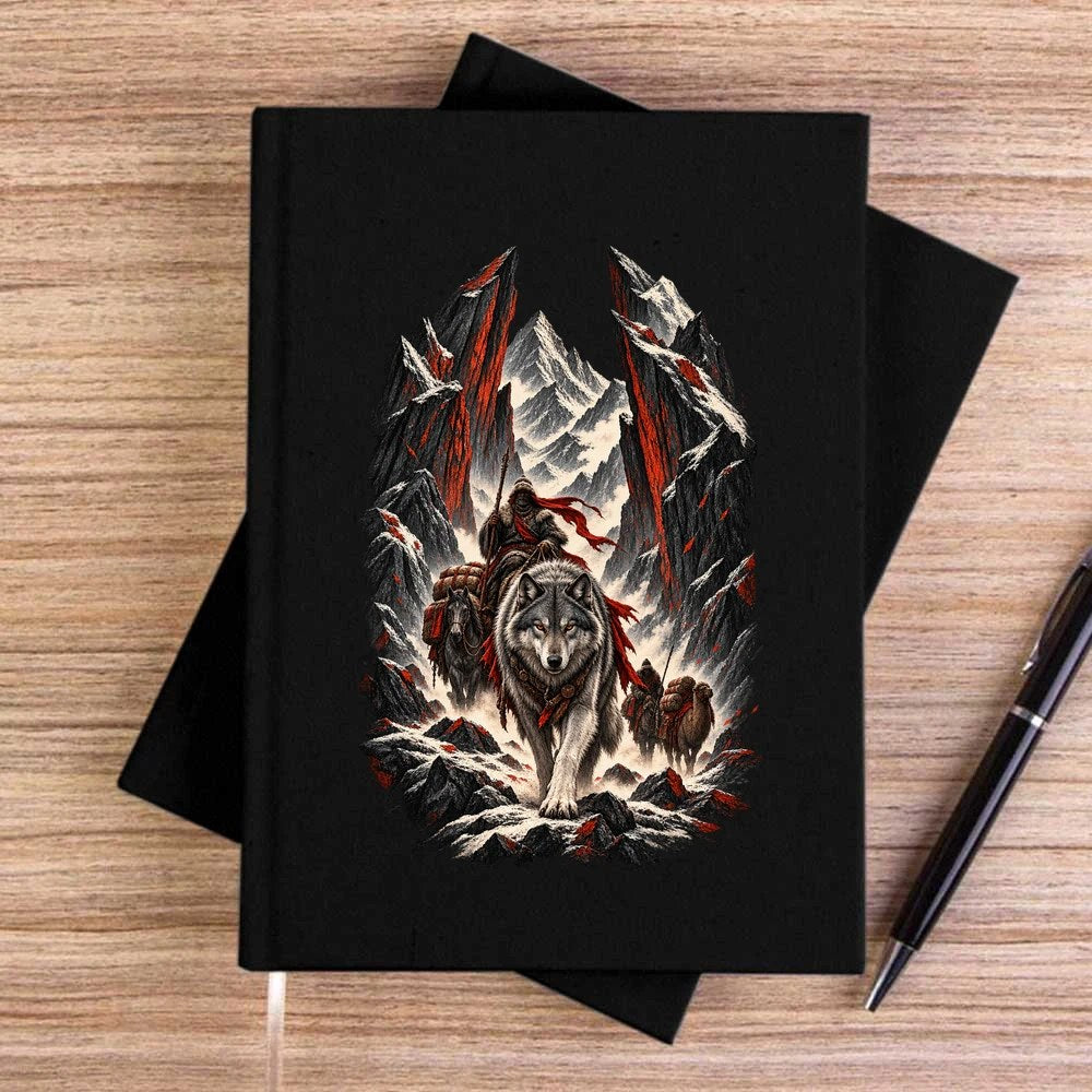 Demir Dağ Rehberi Siyah Çizgisiz Kanvas Defter