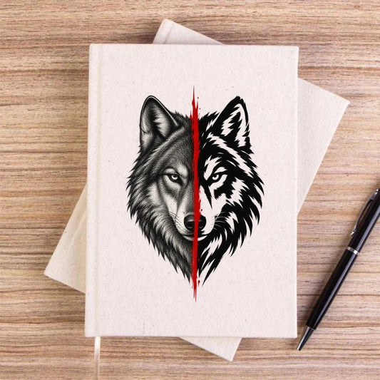 Gece Gündüz Bozkurt Krem Çizgisiz Kanvas Defter