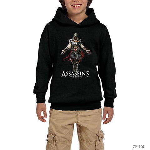 Assassins Creed 2 Siyah Çocuk Kapşonlu Sweatshirt