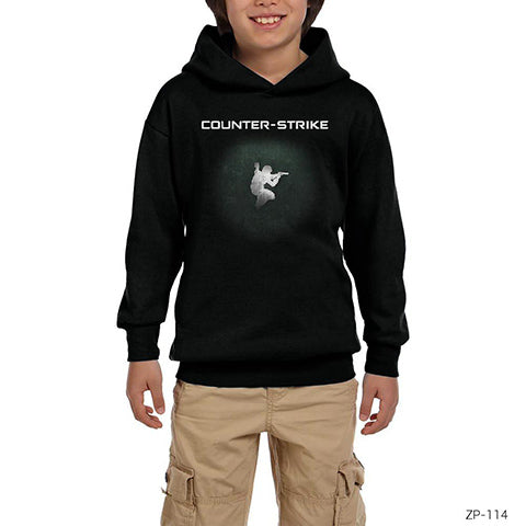 Counter Strike Siyah Çocuk Kapşonlu Sweatshirt