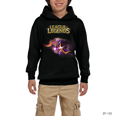 League of Legends Soraka Siyah Çocuk Kapşonlu Sweatshirt