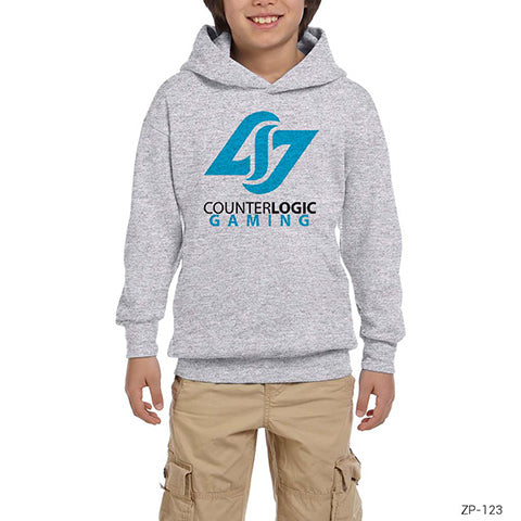 CSGO Counter Logic Team Gri Çocuk Kapşonlu Sweatshirt