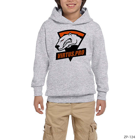 CSGO Virtus Pro Team Gri Çocuk Kapşonlu Sweatshirt